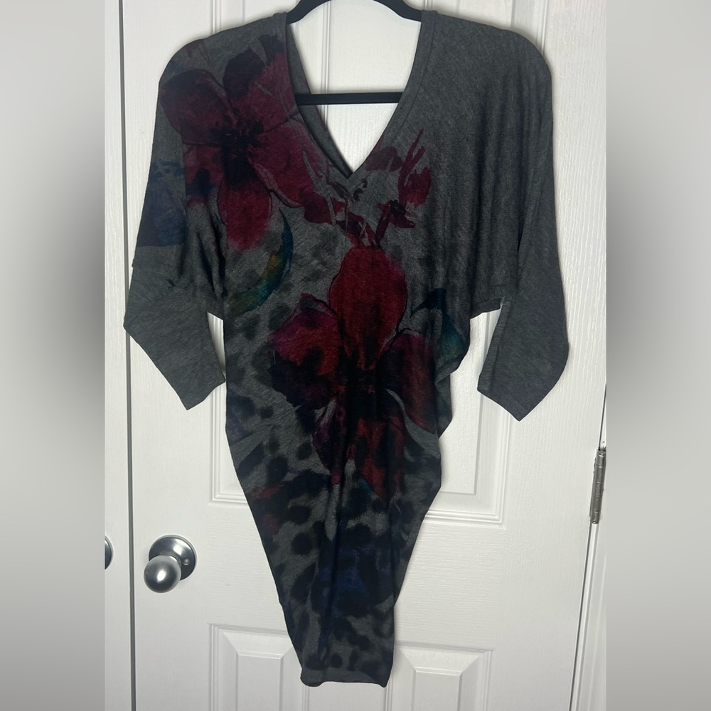 Crimson Ivy Mini Shirt Dress